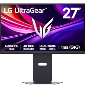 LG, 27zoll, Ultragear 4K UHD, 68.4cm, 16:9, Super Resolution, 3840 x 2160, 480Hz, 1ms, HDR10, AMD FreeSync, DCI-P3, DisplayHDR 600, 27G850A-B.AEU - Schwarz