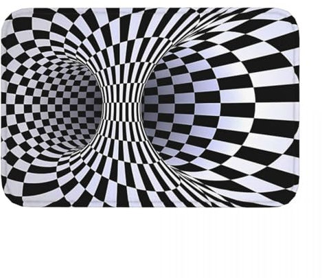 OOAHJEID Saugfähige Fußmatte Trippy Optische Täuschung Optische Täuschung Rutschfester Teppich Fußmatte Badematte Flur Teppich Eingangstür Dekor