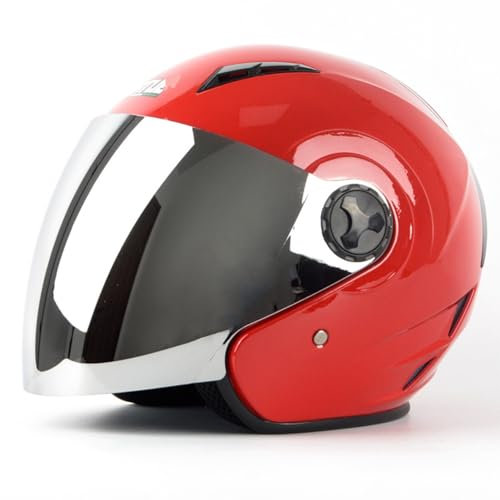Casque Bol Moto Adulte avec Anti Scratch Visiere DOTECE Homologué Casque Moto Demi-Jet Homme Ouvert Casque Jet Casque Moto et Scooter Compact 18,XL:61-62CM