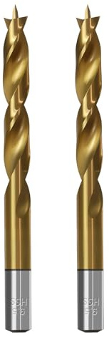 TIBOO DAY Brad Point Wood Drill Bits 9.5mm (3/8) Brad Point Drill, 2 Pcs | High Speed Steel, Double Flutes Design Metric Brad Point Drill Bits for Woodworking Soft & Hard Woods MDF Acrylic