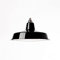 Industrie Lampenschirm Emaille Schwarz (2. Wahl), Fabriklampe Ø36 cm inkl. Vintage Fassung aus Messing, Antik-gebürstet