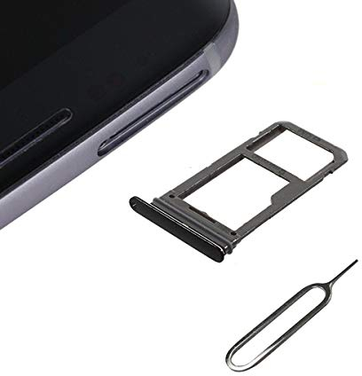 Cemobile SIM Card Tray Slot Holder Replacement for Samsung Galaxy S8 G950 / S8 Plus G955 (Single SIM model ONLY) + SIM Card Tray Open Eject Pin (Midnight Black)