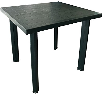 Mojawo Bistrotisch Kunststoff Outdoor Tisch Fiocco Grün eckig Balkontisch Gartentisch Terrassentisch Wetterfest L80xB75xH72cm