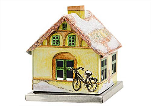 KNOX Räucherhaus aus Metall - Stadthaus im Winter - für Räucherkerzen der Größe M