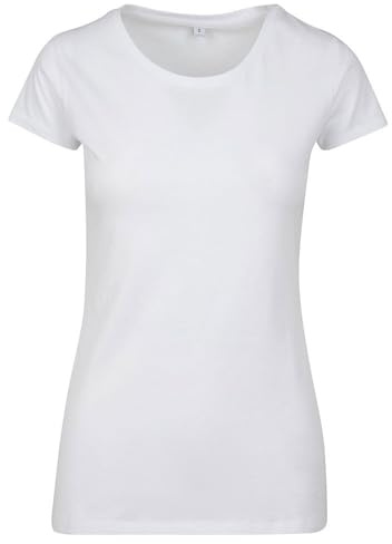 Build Your Brand Ladies Basic Tee Frauen T-Shirt weiß XL, 100% Baumwolle, Basics, Streetwear