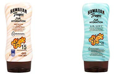 Hawaiian Tropic Silk Hydration Protective Sun Lotion Sonnencreme LSF 15, 180 ml, 1 St + Silk Hydration Air Soft After Sun, 180 ml