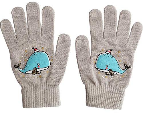 Die Geschenkewelt 49801 Zauber-Handschuh mit Wal, Baumwolle, One Size, Grau