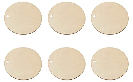 50 Stücke Runde Holzscheiben mit Loch Holzanhänger Holz Streudeko für Rustikale Deko Hochzeit Kalender Countdown DIY Scrapbooking Handwerk 3cm