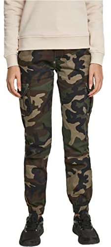 Urban Classics Damen Ladies High Waist Camo Cargo Pants Hose, Mehrfarbig (Woodcamo 00841), W(Herstellergröße: 29)