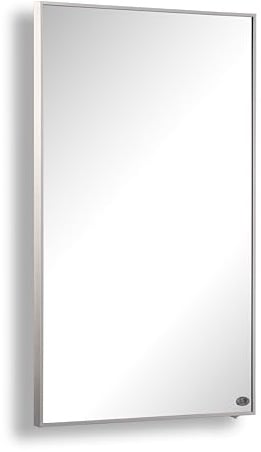 Könighaus Spiegel Infrarotheizung 800 Watt - Thermostat - 11-21 m² | Weißer Rahmen, TÜV SÜD, 5 Jahre Garantie, Wandheizung, Aufheizzeit 2 Min.