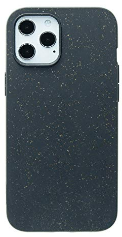 Pela - Hülle für das iPhone 12, 6.7 inch Screen - 100% kompostierbar - Biologisch abbaubar - Aus Pflanzen hergestellt - Abfallfrei… (Black)