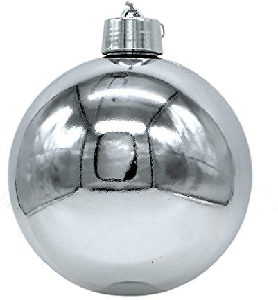 DARO DEKO Weihnachts-Kugel XXL Ø 20cm - 1 Stück Silber glänzend