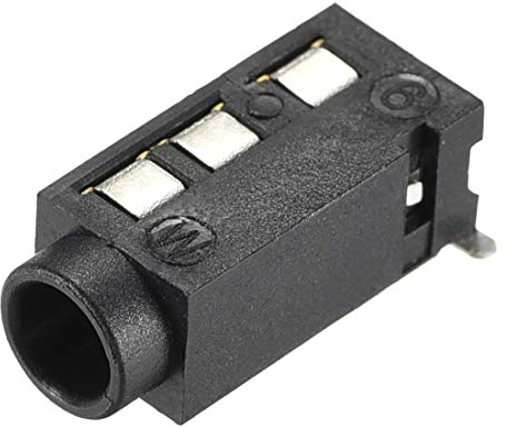 sourcing map 3.5mm Headphone Jack Female Socket Connector Stereo 4 Pins Plastic PCB Mount Black 20pcs
