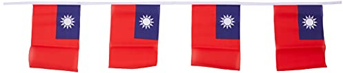 FAHNENKETTE TAIWAN 6 meter mit 20 flaggen 21x14cm - REPUBLIK CHINA Girlande Flaggenkette 14 x 21 cm AZ FLAG