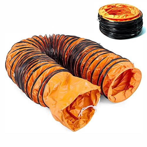 bimiti Flexible PVC Ducting 300mm Ventilation Duct Hose 12 Inch, Heavy Duty Industrial Portable Ventilator Extractor Hose 5m 16FT Fire Retardant for Ventilator Blower Extractor Fan
