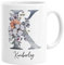 Personalised Initial Floral Watercolour Custom Name Coffee Mug Tea Hot Chocolate Cup Gifts for Her Birthday Christmas Mothers Day Cute Girls