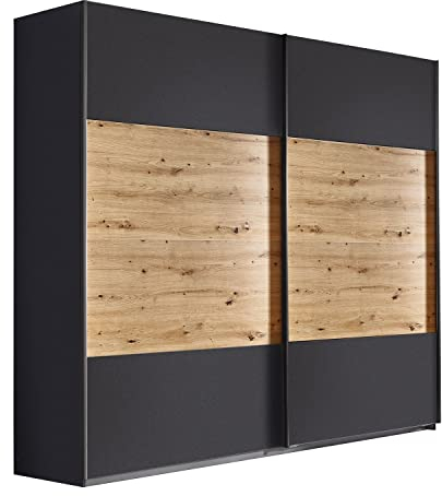 Schwebetürenschrank - Artisan Eiche Dekor - Grau Metallic - 226 x 210 cm