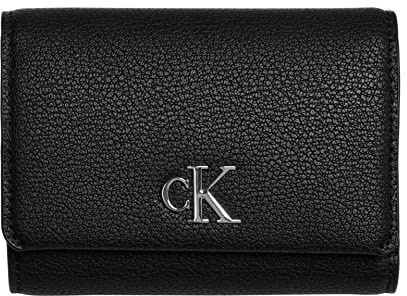 Calvin Klein Jeans Portafoglio Donna Minimal Monogram Medium Trifold Piccolo, Nero (Black), Taglia Unica