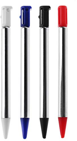 Stylets courts réglables en métal pour Nintendo 3DS DS Stylet extensible de rechange (rouge métallique)