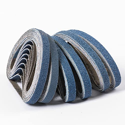 UPWOOD 40 Pack Sanding Belts Replacement 10 x 330mm Size,10 Each of 40/60/80/120 Grits Zirconium Corundum Sanding Belt (3/8 x 13 Belts)