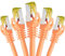 BIGtec LAN Kabel 5 Stück 0,5m Netzwerkkabel CAT7 Ethernet Internet Patchkabel CAT.7 orange Gigabit doppelt geschirmt Netzwerke Router Switch 2 x Stecker RJ45 kompatibel zu CAT.5 CAT.6 CAT.6a CAT.8