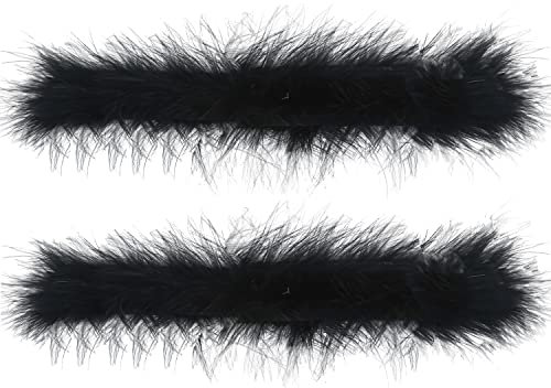 Cooluckday 2 x Damen-Armband mit Federn, Ohrlöscher, Kreis, Ohrring, Handgelenk-Dekoration, Manschette, Armreif, 14*3 centimeter, Baumwolle, Erstellter Alexandrit