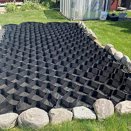 Kiesgitter Geogitter Kiesmatten Schwerlast Geogitter Boden-Gittersteinpflaster Zur Stabilisierung, Gehwegpflaster Flexibel Schotterrasen Durchlässiges Pflastersystem, 3 10 17 23 26 30 33 Fuß Lang ( Si