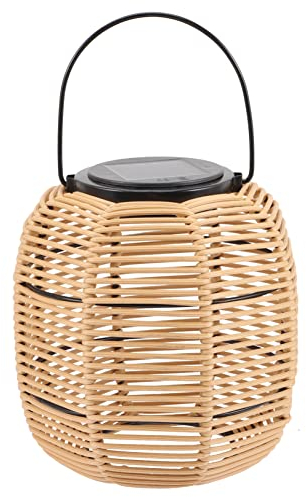 OSALADI LED Landschaft Lichter Outdoor Ornament Lichter Outdoor LED Solar Lichter Hängende Gartenlampe Vintage Gartenlaterne Rattan Natürliche Laterne Gartenleuchte Dekorieren Dekorative