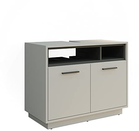Vicco Waschbeckenunterschrank Beatrice, Waschtischunterschrank, Grau/Anthrazit, 80 x 64 cm