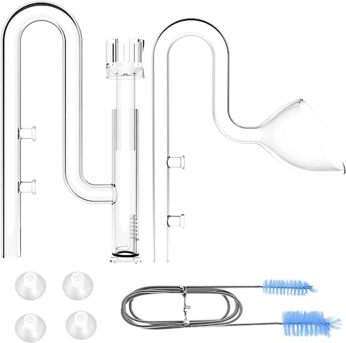 lonmercaite Aquatic Mini Glass Lily Pipe Protein Skimmer Inflow and Outflow for Mini Nano Tank Filter System for Fish Tank Accessories (10set)