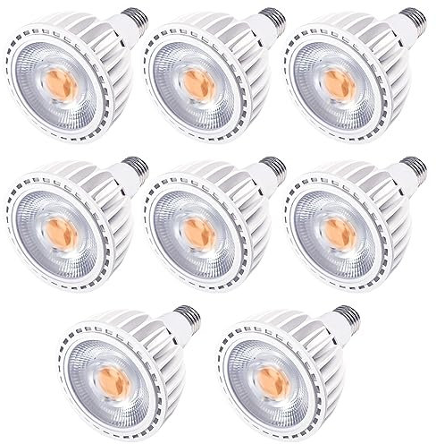 TPMAFF 8er-Pack PAR30-Spotlight-LED-Glühbirne, 35 Watt COB (entspricht 300 Watt), 3500 Lumen Flutlichtbirnen, Nicht dimmbar, AC 100 V–277 V, E27-Sockel, Einbauleuchten