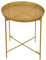 Trendi Golden Metal Side Table with Gold Perforated Tray Table Top - Versatile Round Side End Table and Nightstand - Stylish Living Room Furniture for Displaying Home Decor (H) 48cm