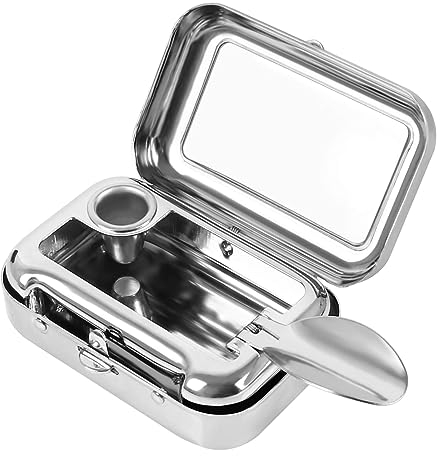 Mini Cenicero portátil para exterior, tapa de bolsillo, mini cenicero de acero inoxidable, adecuado para exteriores, oficina, hogar