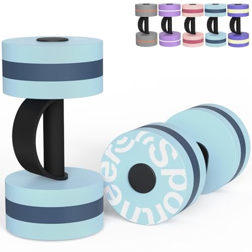 Sportneer Lot de 2 haltères aquatiques pour exercices aquatiques, aérobic, exercices d'aérobic, en mousse EVA, ensemble d'haltères de piscine, équipement pour aquagym, perte de poids