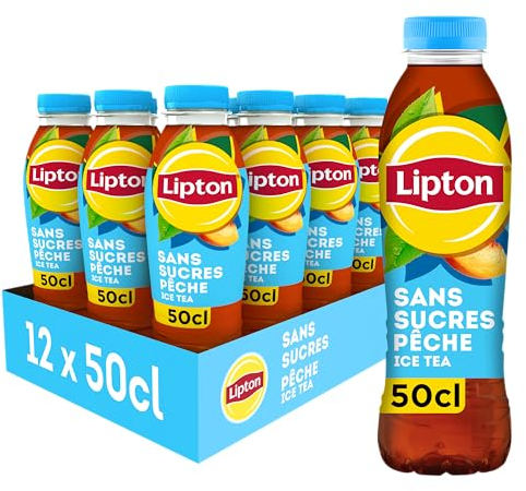 Lipton Ice Tea Pêche Sans Sucres Bouteilles 12x50CL