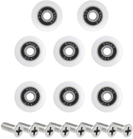 Aoktorkit 8Pcs 20mm Shower Door Wheels Shower Doors Pulley Shower Door Rollers for Bathroom Glass Sliding Door