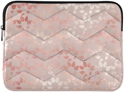 Laptop-Hülle, tragbare Laptop-Hülle, 33 cm, 35,6 cm, Computer-Aktentasche mit Reißverschluss, Roségold, luxuriöse Textur