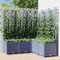 Gecheer Fioriera ad Angolo con Graticcoo,Fioriera,da Giardino,Grigliato,con Traliccio,Graticcio,Grigio Scuro,120x120x136 cm,Fioriera Grigliato con Traliccio,Fioriera da Giardino Terrazzo