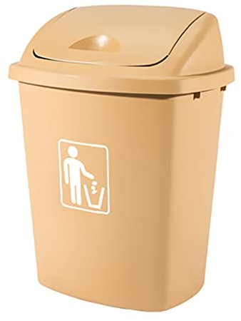 Suuim Poubelle de cuisine à dessus pivotant de 6,6 gallons, poubelle en plastique, poubelle pour poubelle intérieure ou extérieure (orange clair)