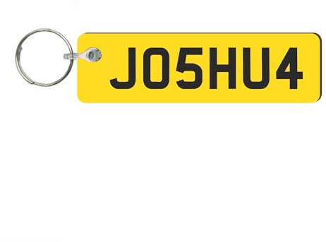Pixie's Gifts Custom License Plate Keychain - Personalised Number Plate Keyring - Mini Number Plate Key Ring - Name Plate Keychain - Just Passed Milestones (Personalised Designs, PLAIN NUMBER PLATE)