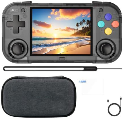 CreativeBlocker Retro Console - XU MINI M IPS da 2,8 Pollici con Schermo a Visione Completa Console Portatile, Supporta Vari Giochi, Dura 6 Ore, Ottimi Regali (nero Trasparente)