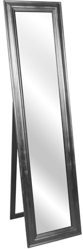 DRW Miroir sur Pied de Dressing en Bois argenté 160 x 40 x 3 cm