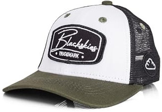 Blackskies® Race Baseball Cap für Kinder | Verstellbare Kids-Basecap für Jungen & Mädchen, Stylische Kappe, Coole Mütze, Geburt, Taufe, Schirmmütze - Oliv-Schwarz L