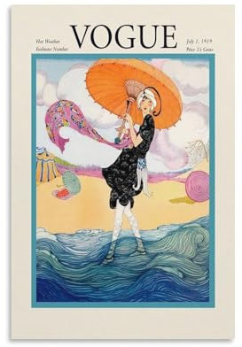 JANSD Kunstdruck, Vintage, Vogue-Drucke, Poster, Leinwand, Wandkunst, Ölgemälde, Dekoration, ungerahmt, 30,5 x 45,7 cm