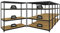 PROREGAL Mega Deal 5er-Set Schwerlastregal Giant Elephant 160x150x60cm mit 4 Ebenen Fachlast 200kg Schwarz, Kellerregal, Steckregal, Garagenregal, Lagerregal