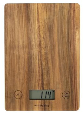 Livoo - Balance de cuisine électronique en bois d'acacia DOM492