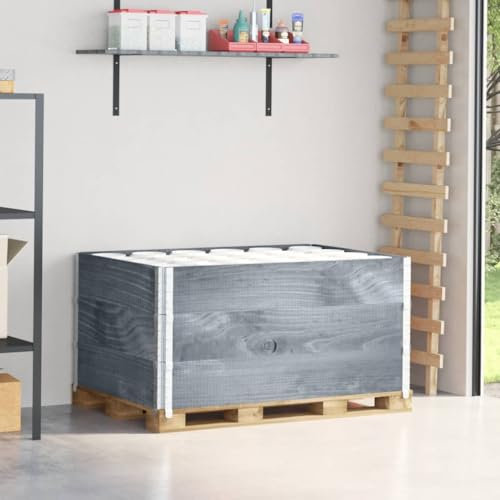 Lechnical Pallet Collars 3 pcs Grey 120x80 cm Solid Wood Pine,Pallet Collars,Versatile for Storage or Raised Garden Bed,Space Saving-3295368