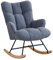 XH.Easy Go Schaukelstuhl Stillsessel Schaukelsessel mit Armlehnen Gepolsterter Schwingsessel Stillstuhl Sessel Relaxsessel für Wohnzimmer Schlafzimmer Babyzimmer, Bis 136 kg Belastbar, Dunkelblau