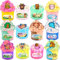 12 Pack Fluffy Axolotl Slime Kit Age 3+ with 7 Pack Butter Slime and 5 Pack Clear Jelly Slimes, Highland Cow Capibara Slime Set for Kids, Putty Sludge Toy Gifts for Girls Boys