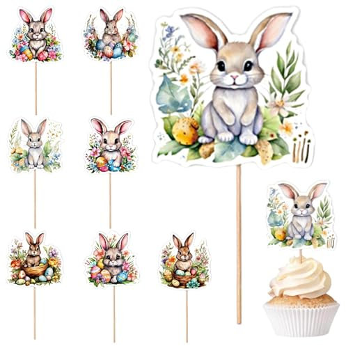 Bunny Rabbit Cupcake Topper, Bunny Cupcake Picks Food Bunt 8 Styles